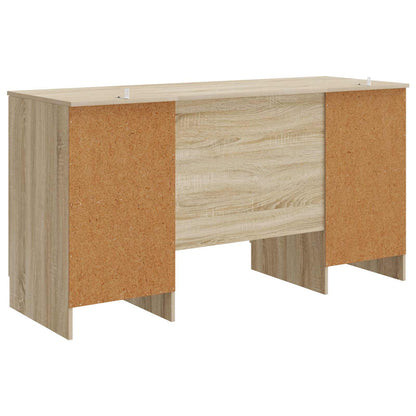 vidaXL Desk with Shelf Sonoma Oak 142.5 x 50 x 75 cm Engineered Wood