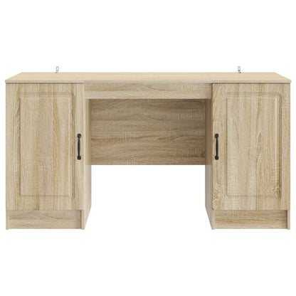 vidaXL Desk with Shelf Sonoma Oak 142.5 x 50 x 75 cm Engineered Wood