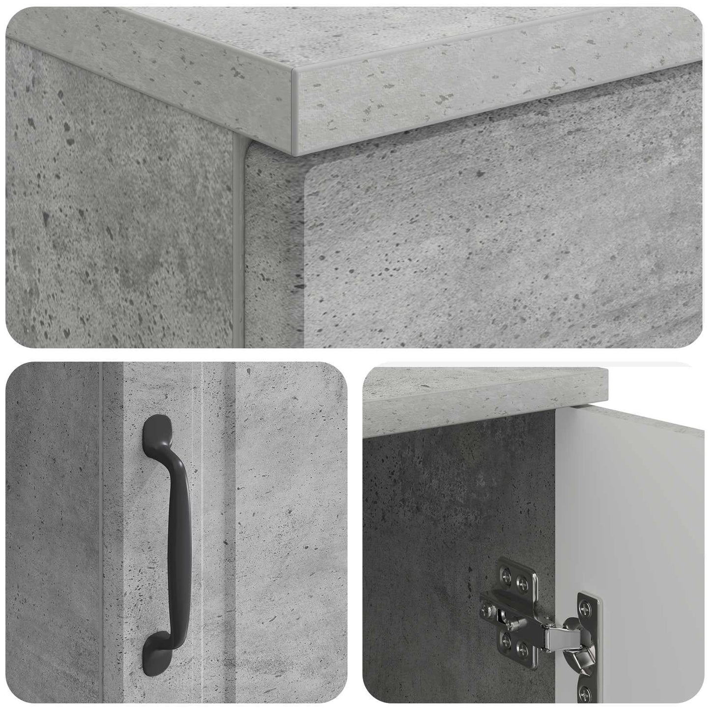 vidaXL Desk with Door Concrete Grey 142.5 x 50 x 75 cm Engineered Wood