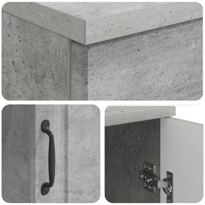 vidaXL Desk with Door Concrete Grey 142.5 x 50 x 75 cm Engineered Wood