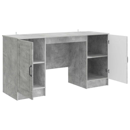 vidaXL Desk with Door Concrete Grey 142.5 x 50 x 75 cm Engineered Wood