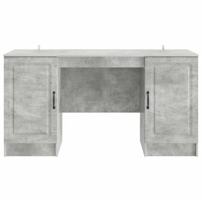 vidaXL Desk with Door Concrete Grey 142.5 x 50 x 75 cm Engineered Wood
