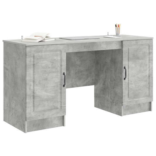 vidaXL Desk with Door Concrete Grey 142.5 x 50 x 75 cm Engineered Wood