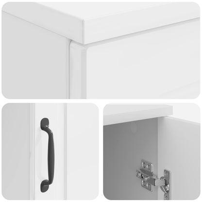 vidaXL Desk High Gloss White 142.5 x 50 x 75 cm Engineered Wood