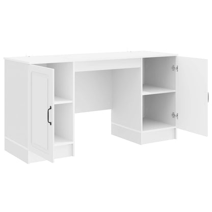 vidaXL Desk High Gloss White 142.5 x 50 x 75 cm Engineered Wood