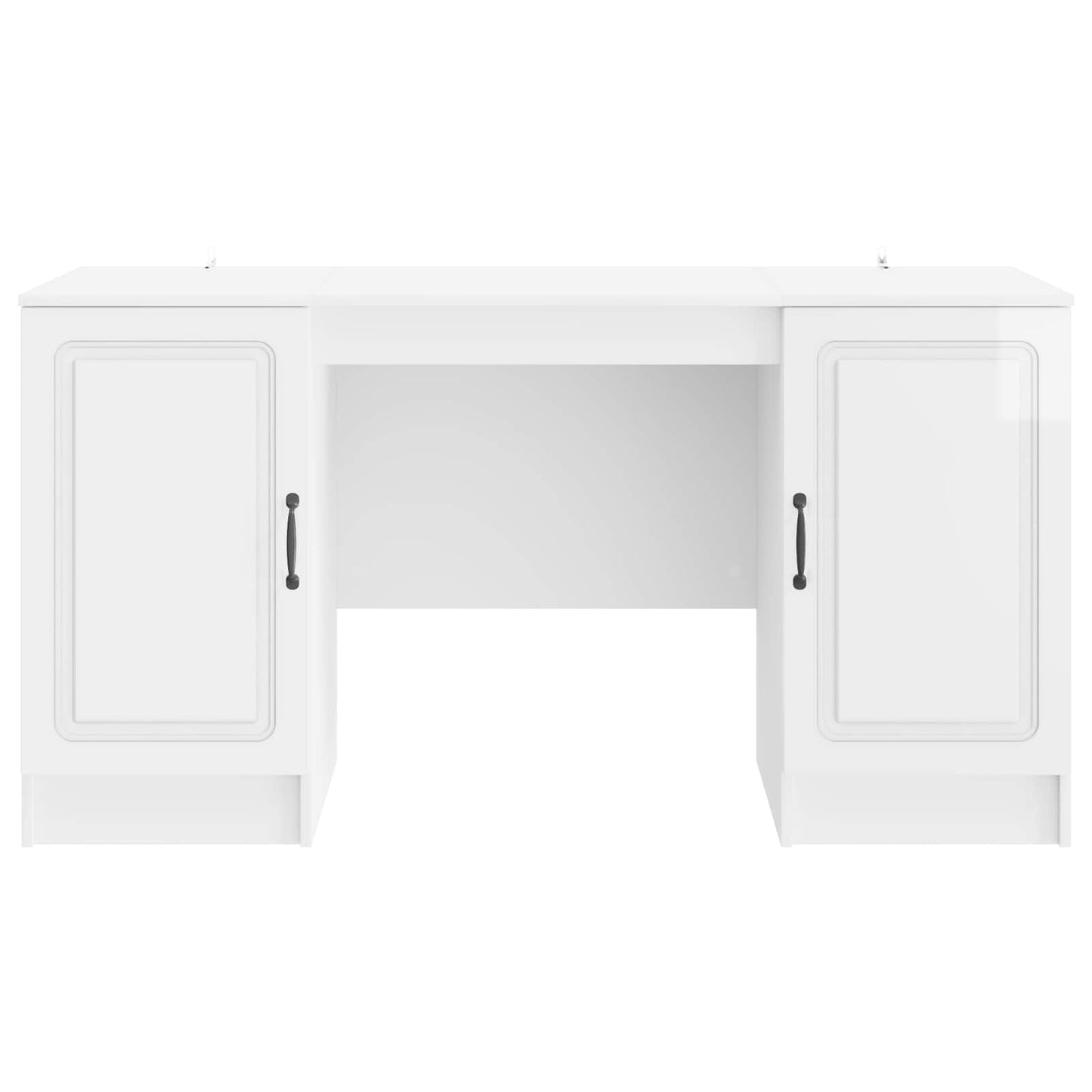 vidaXL Desk High Gloss White 142.5 x 50 x 75 cm Engineered Wood