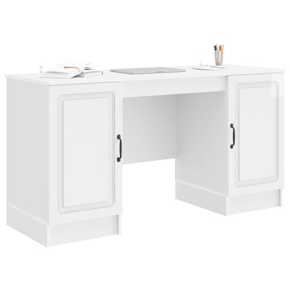 vidaXL Desk High Gloss White 142.5 x 50 x 75 cm Engineered Wood
