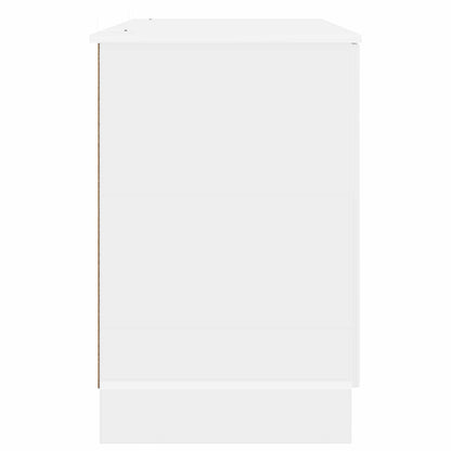 vidaXL Desk High Gloss White 142.5 x 50 x 75 cm Engineered Wood