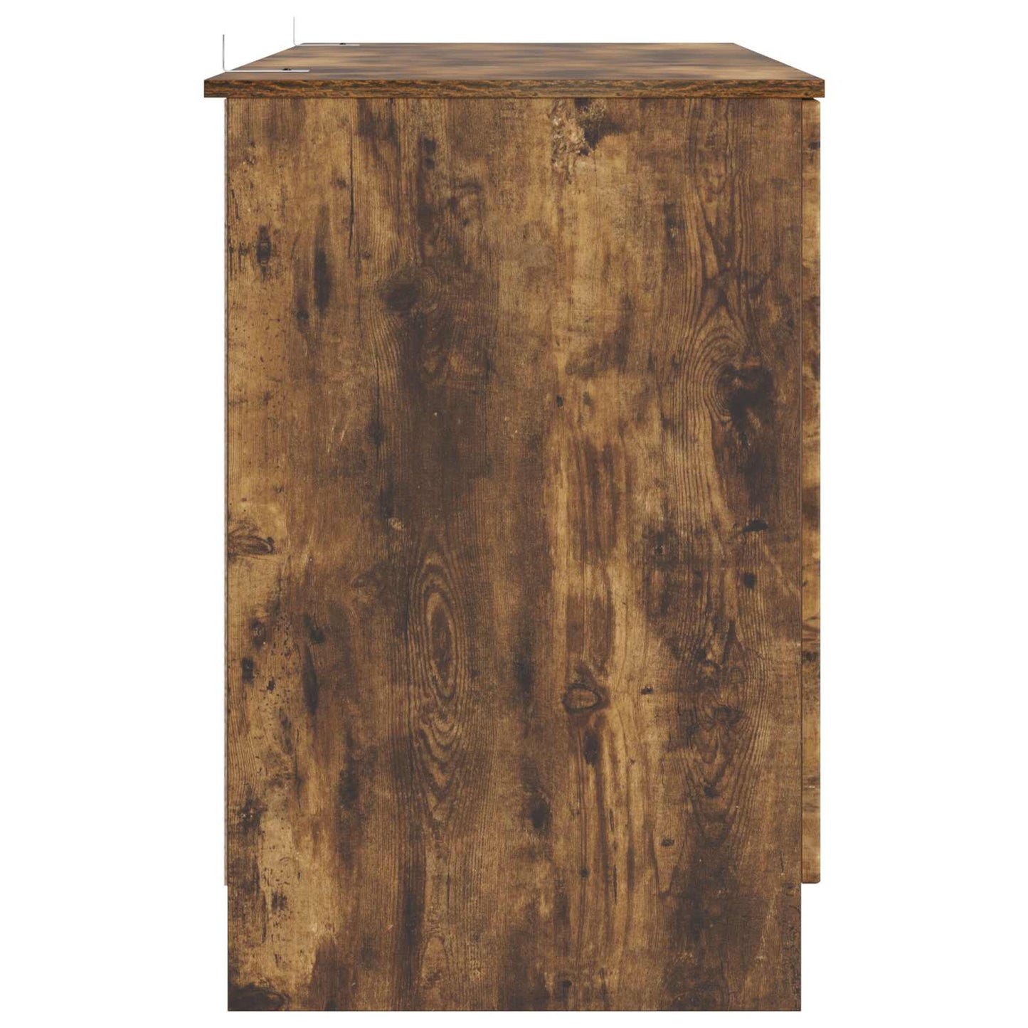 vidaXL Desk with Shelf Smoked Oak 142.5 x 50 x 75 cm Engineered Wood