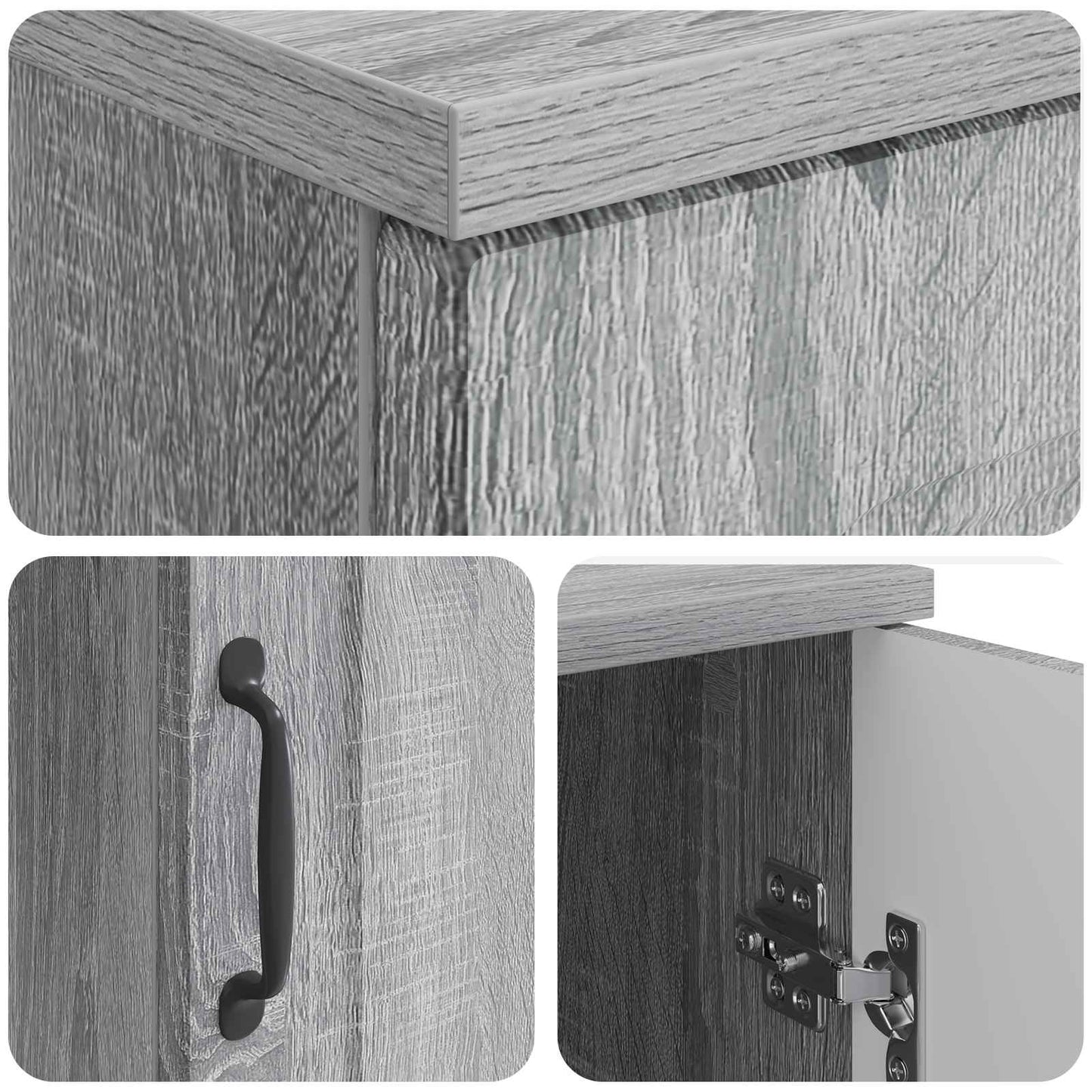 vidaXL Desk with Shelf Grey Sonoma 142.5 x 50 x 75 cm Engineered Wood