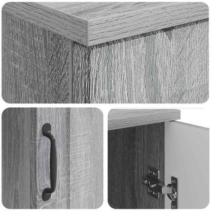 vidaXL Desk with Shelf Grey Sonoma 142.5 x 50 x 75 cm Engineered Wood