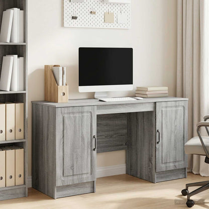 vidaXL Desk Grey Sonoma 142.5 x 50 x 75 cm Engineered Wood