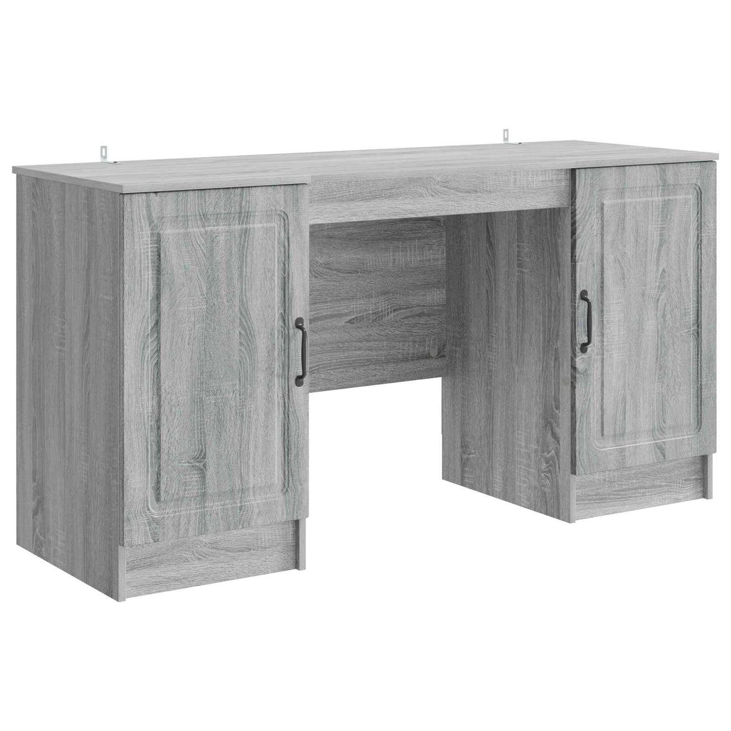 vidaXL Desk with Shelf Grey Sonoma 142.5 x 50 x 75 cm Engineered Wood