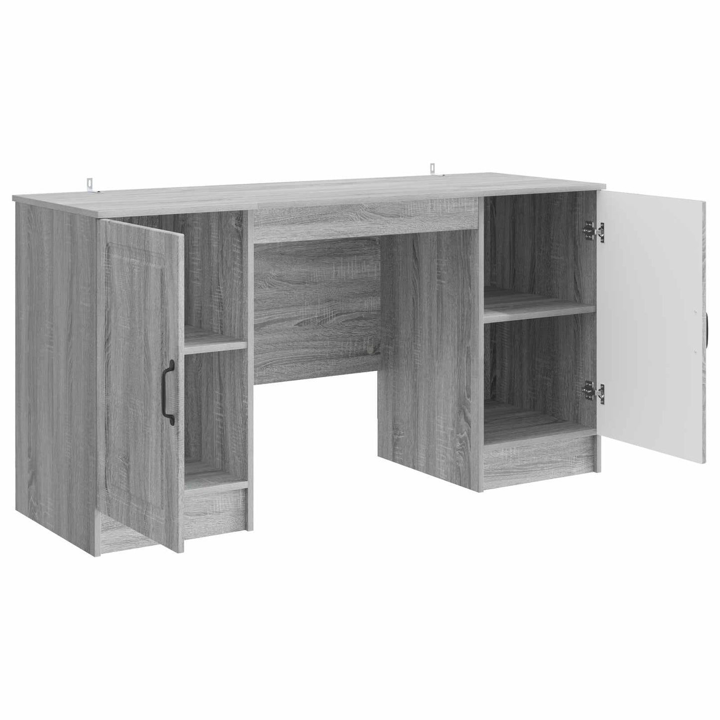 vidaXL Desk with Shelf Grey Sonoma 142.5 x 50 x 75 cm Engineered Wood