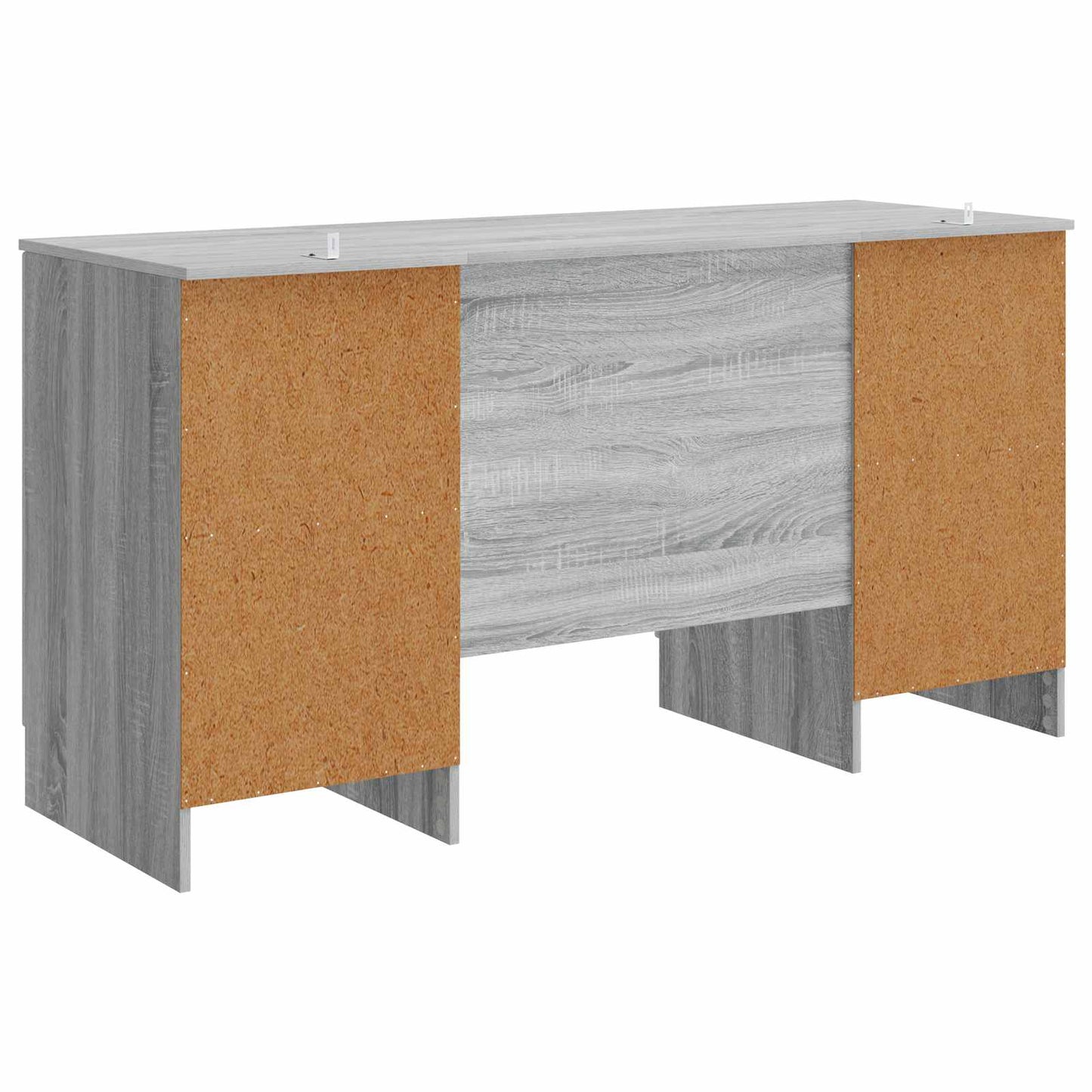 vidaXL Desk with Shelf Grey Sonoma 142.5 x 50 x 75 cm Engineered Wood
