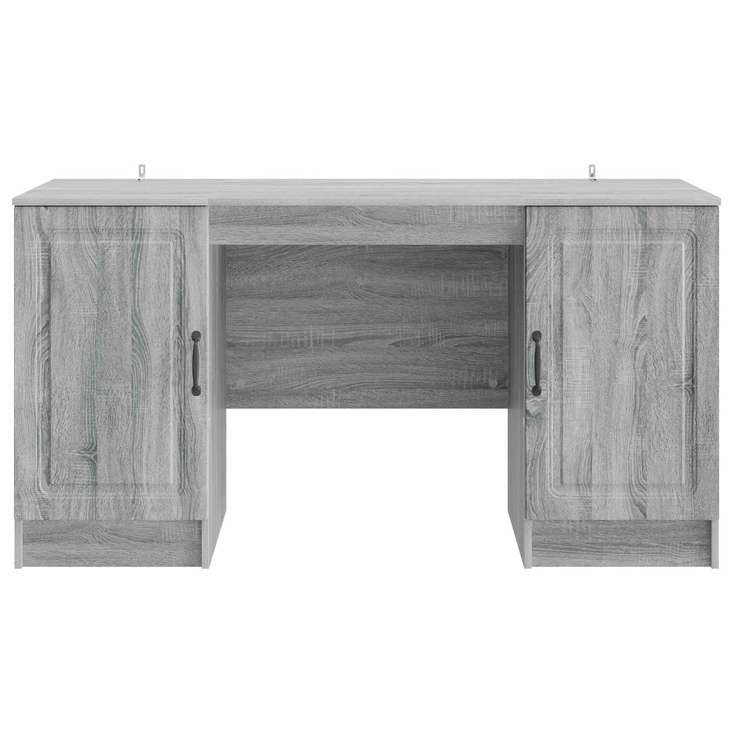 vidaXL Desk with Shelf Grey Sonoma 142.5 x 50 x 75 cm Engineered Wood