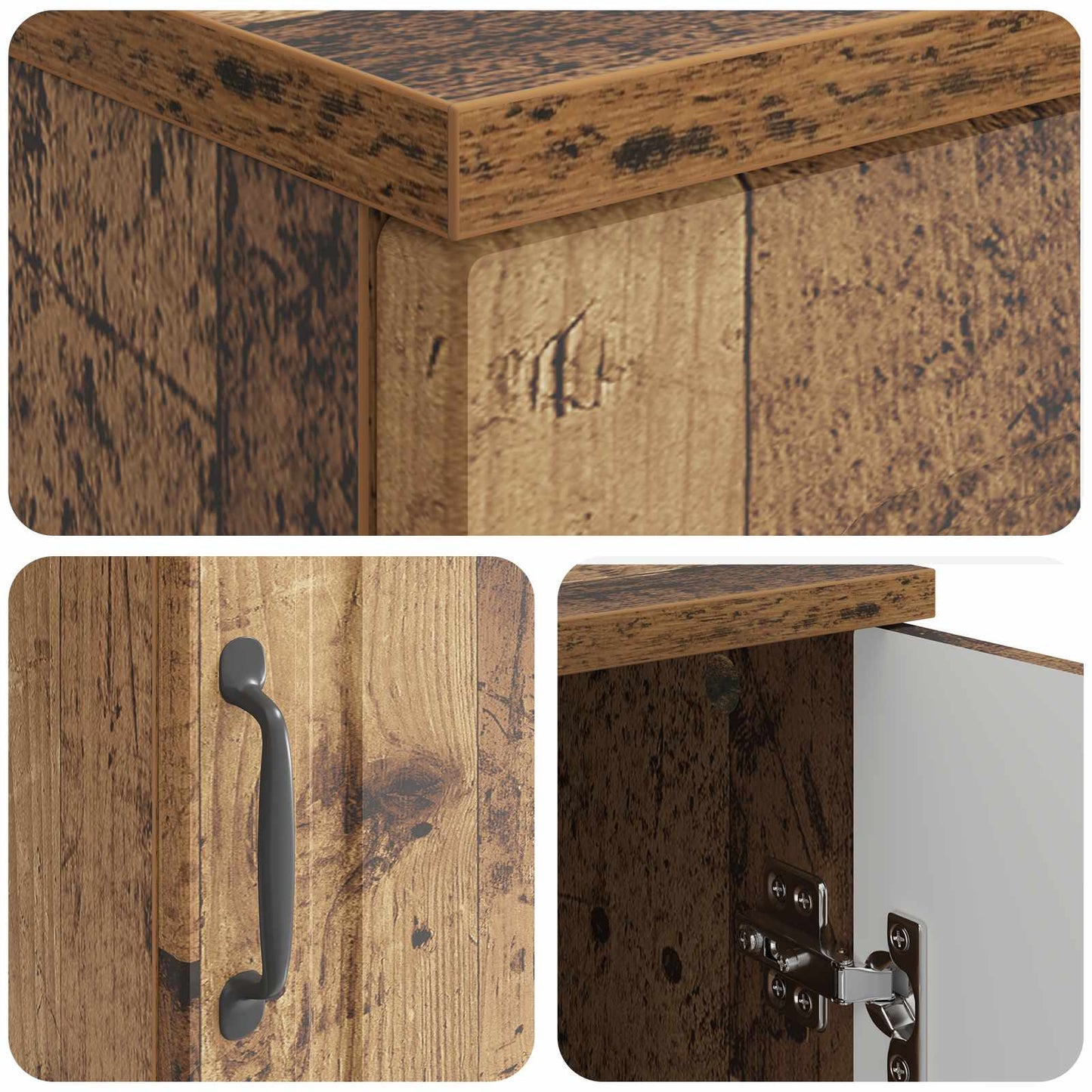 vidaXL Desk with Shelf Old Wood 142.5 x 50 x 75 cm Engineered Wood
