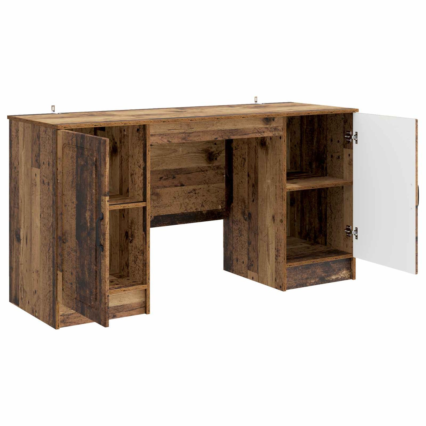 vidaXL Desk with Shelf Old Wood 142.5 x 50 x 75 cm Engineered Wood