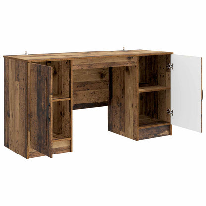 vidaXL Desk with Shelf Old Wood 142.5 x 50 x 75 cm Engineered Wood