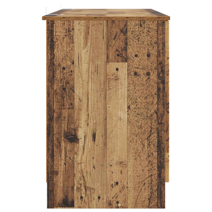 vidaXL Desk with Shelf Old Wood 142.5 x 50 x 75 cm Engineered Wood