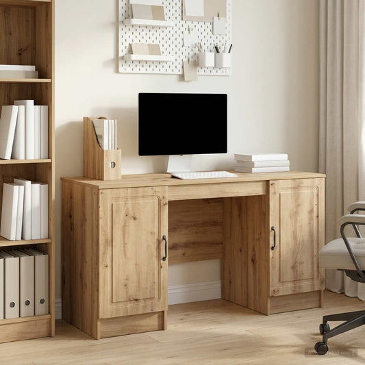 vidaXL Desk Artisan Oak 142.5 x 50 x 75 cm Engineered Wood