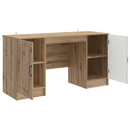 vidaXL Desk with Shelf Artisan Oak 142.5 x 50 x 75 cm Engineered Wood