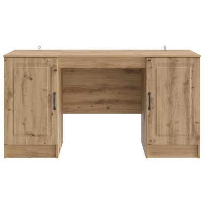 vidaXL Desk with Shelf Artisan Oak 142.5 x 50 x 75 cm Engineered Wood