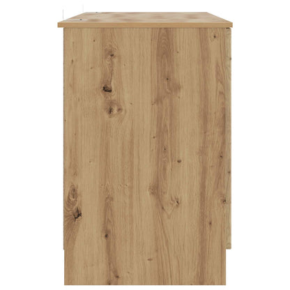 vidaXL Desk with Shelf Artisan Oak 142.5 x 50 x 75 cm Engineered Wood