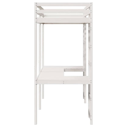 vidaXL Loft Bed Frame White 80 x 200 cm Solid Pine Wood