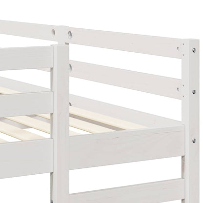 vidaXL Triple Bunk Bed Frame White 200 x 200 cm Solid Pine Wood