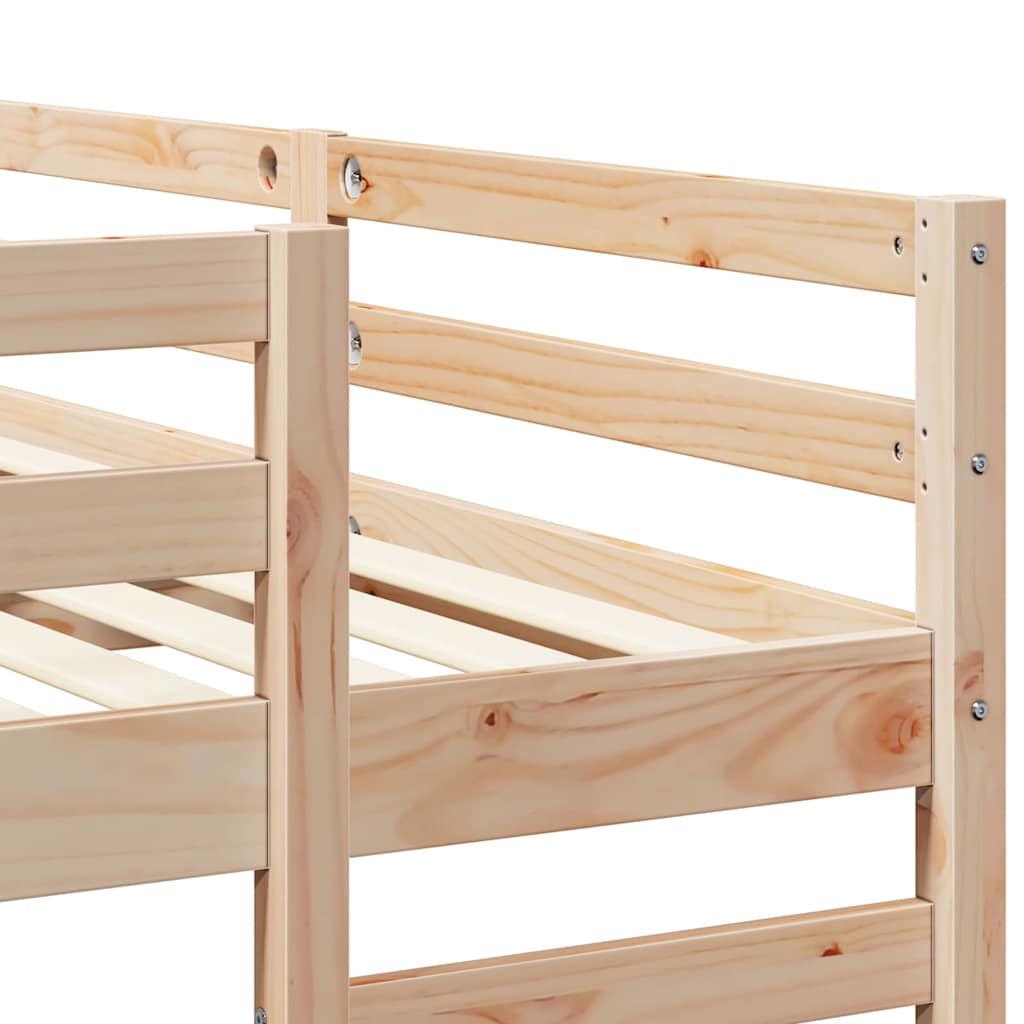 vidaXL Triple Bunk Bed Frame Brown 160 x 200 cm Solid Pine Wood