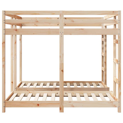 vidaXL Triple Bunk Bed Frame Brown 160 x 200 cm Solid Pine Wood