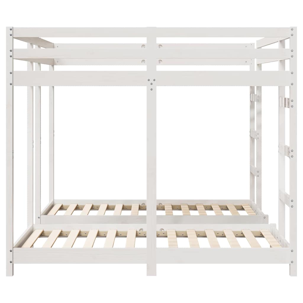 vidaXL Triple Bunk Bed Frame White 160 x 200 cm Solid Pine Wood