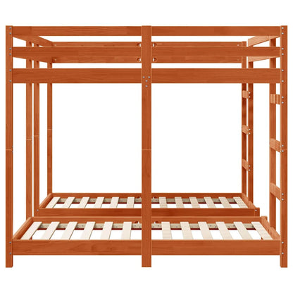 vidaXL Triple Bunk Bed Frame Wax brown 160 x 200 cm Solid Pine Wood