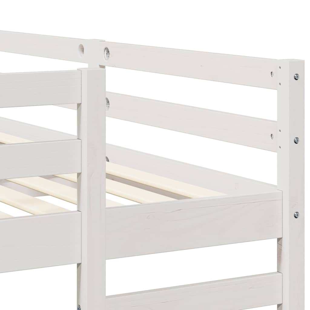 vidaXL Triple Bunk Bed Frame White 140 x 200 cm Solid Pine Wood