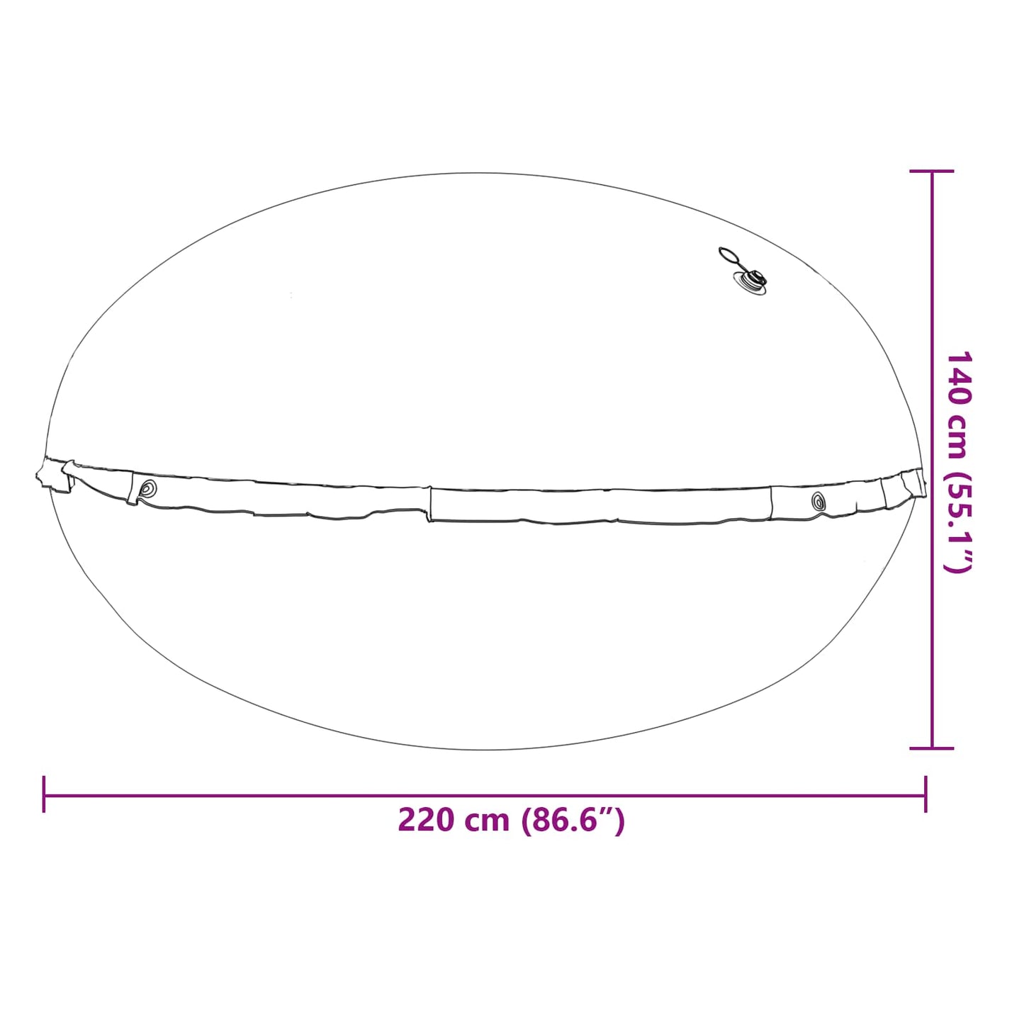 vidaXL Winter Pool Pillow Blue Ø 220 x 140 cm PVC