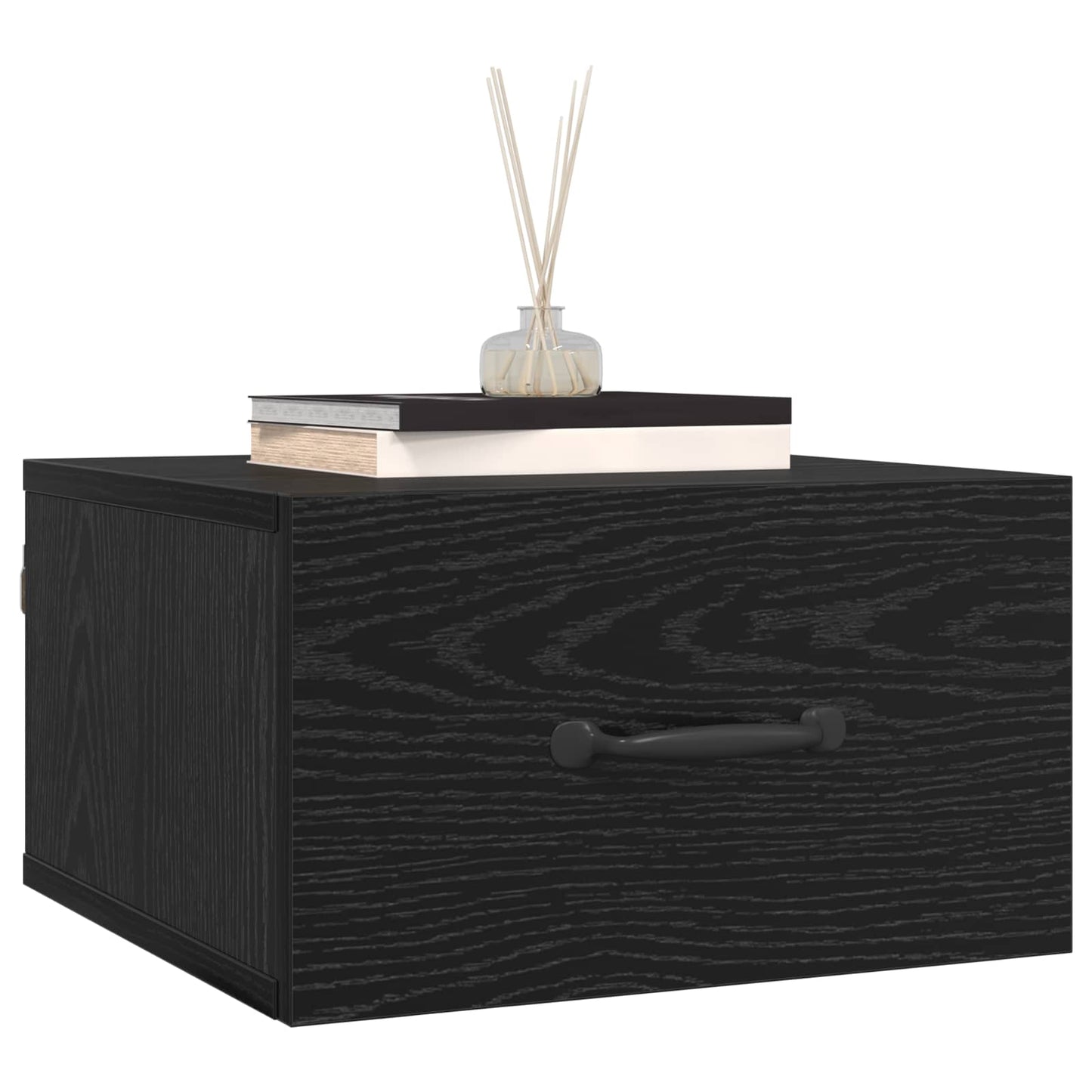vidaXL Bedside Cabinet Black Oak 35 x 35 x 20 cm Engineered Wood