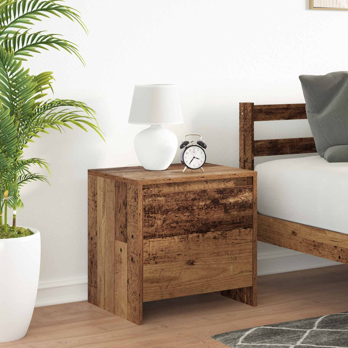 vidaXL Bedside Cabinet Old Wood 45 x 34 x 44.5 cm Engineered Wood