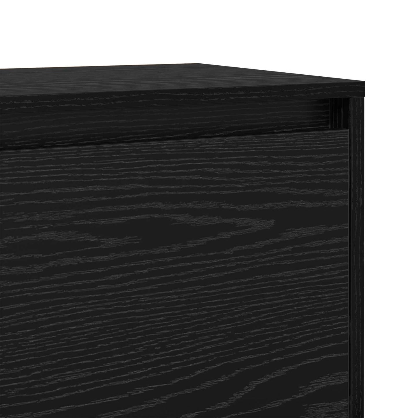 vidaXL Bedside Cabinet Black Oak 45 x 34 x 44.5 cm Engineered Wood