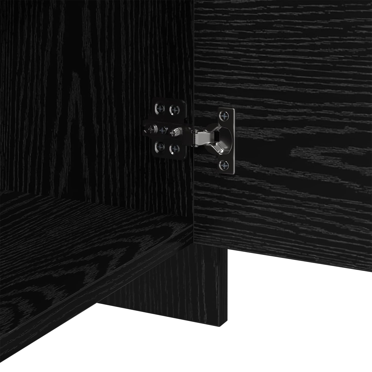 vidaXL Bedside Cabinet Black Oak 45 x 34 x 44.5 cm Engineered Wood