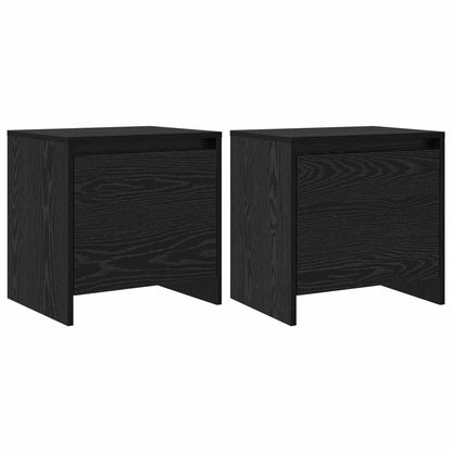 vidaXL Bedside Cabinet Black Oak 45 x 34 x 44.5 cm Engineered Wood