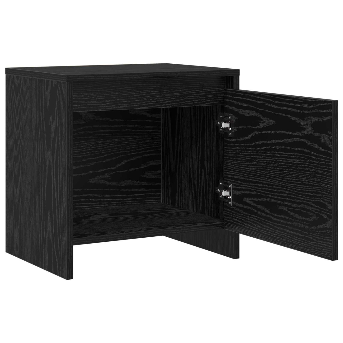 vidaXL Bedside Cabinet Black Oak 45 x 34 x 44.5 cm Engineered Wood