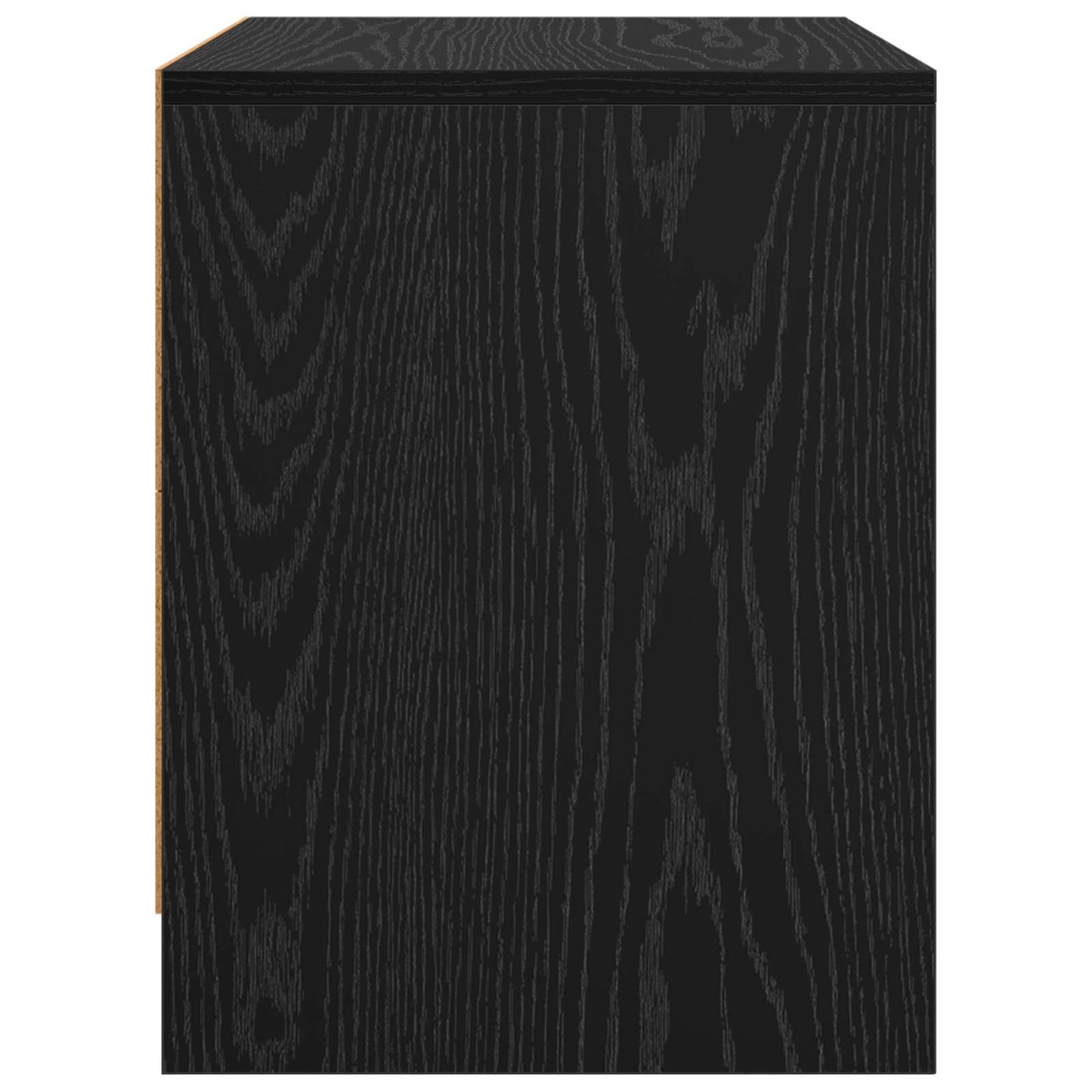 vidaXL Bedside Cabinet Black Oak 45 x 34 x 44.5 cm Engineered Wood