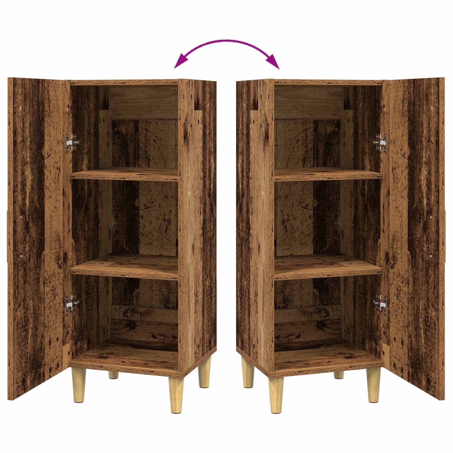 vidaXL Sideboard Old Wood 34.5 x 34 x 90 cm Engineered Wood