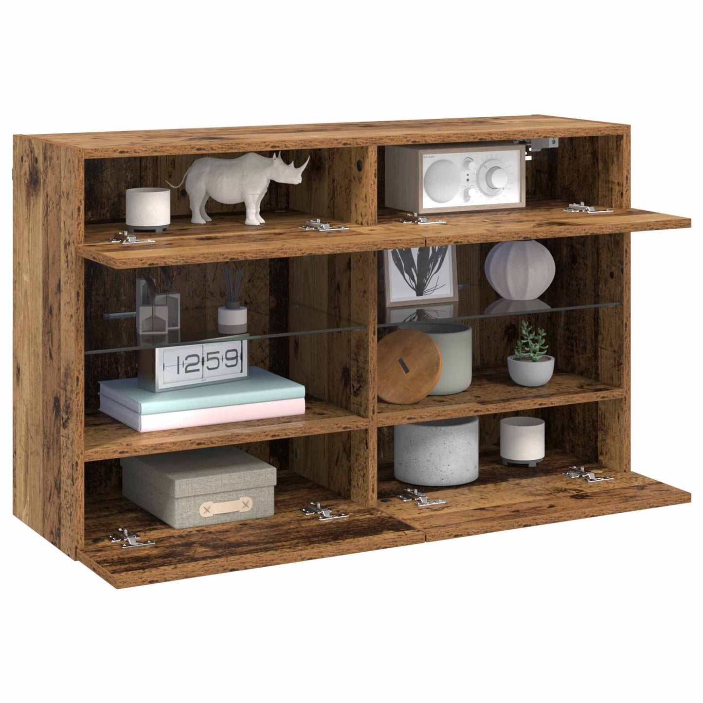 vidaXL TV Wall Cabinet Old Wood 98.5 x 30 x 60.5 cm Engineered Wood