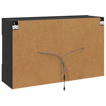 vidaXL TV Wall Cabinet Black Oak 98.5 x 30 x 60.5 cm Engineered Wood