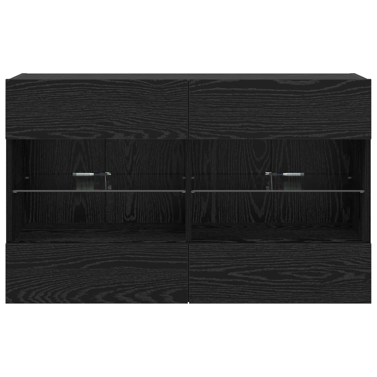 vidaXL TV Wall Cabinet Black Oak 98.5 x 30 x 60.5 cm Engineered Wood