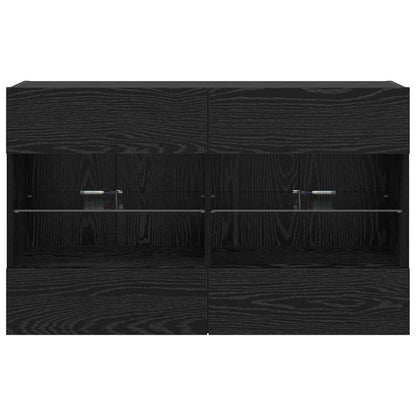 vidaXL TV Wall Cabinet Black Oak 98.5 x 30 x 60.5 cm Engineered Wood