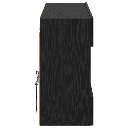 vidaXL TV Wall Cabinet Black Oak 98.5 x 30 x 60.5 cm Engineered Wood