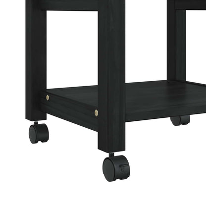 vidaXL Kitchen Trolley MONZA Black 48 x 40 x 88.5 cm Solid Pine Wood